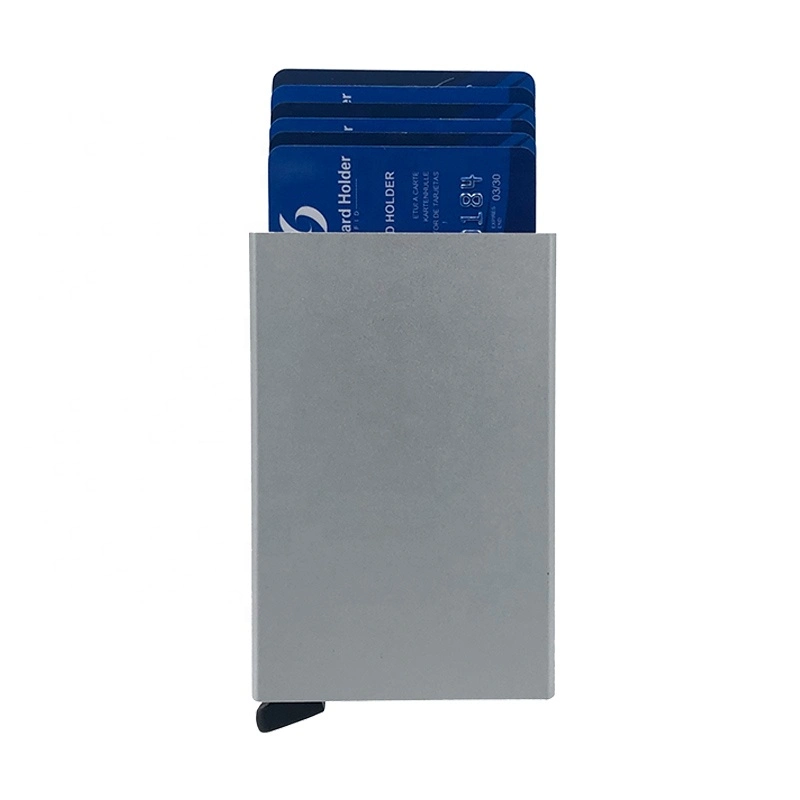 Upgrade Anti RFID Aluminum Popup Metal Slim Credit Card Holder