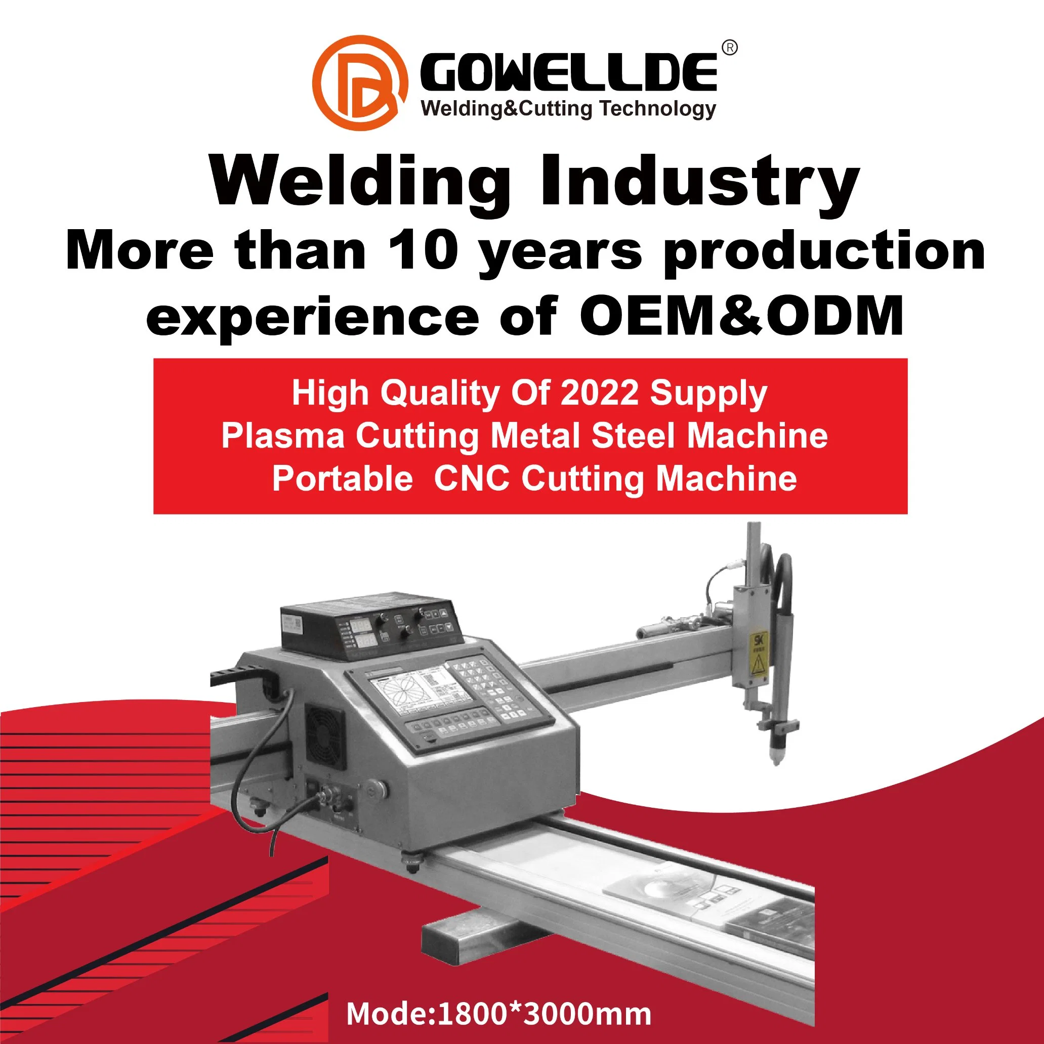 Haute précision et haute vitesse contrôle numérique du bras-support micro Plasma/machine de coupe à double usage de trame est la vente Wellflam