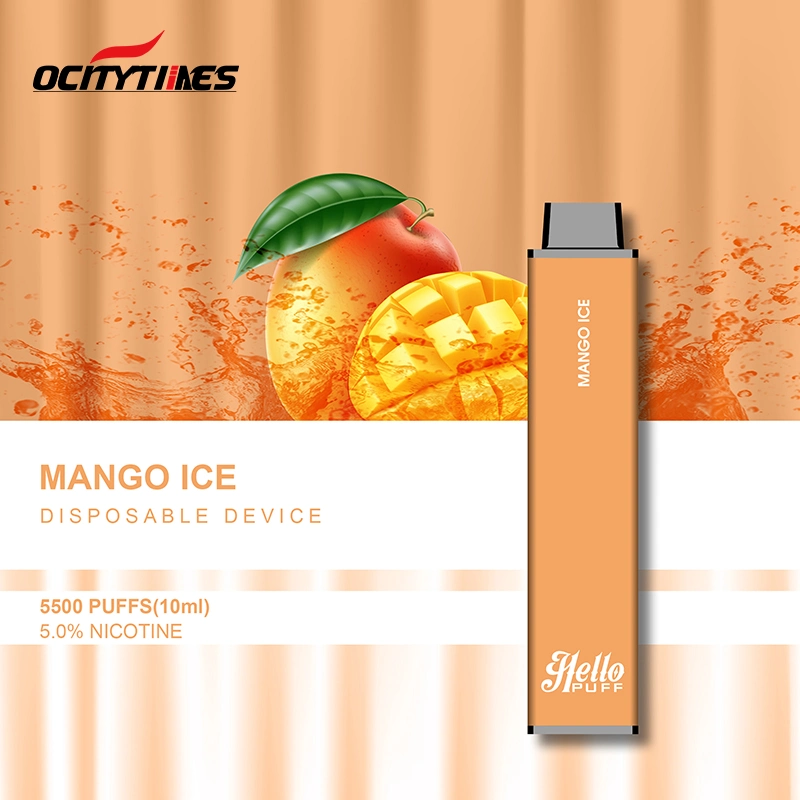 Ocitytimes 5%Nicotine 10 Fruit Flavors Disposable/Chargeable E Cigarettes Kit 5500 Puffs 10ml Cartridge Vape