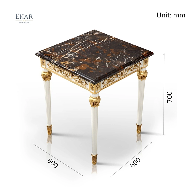 Luxury Small Vintage Classic End Table Royal Design Living Room Furniture Carved Wood Sofa Side Corner Table