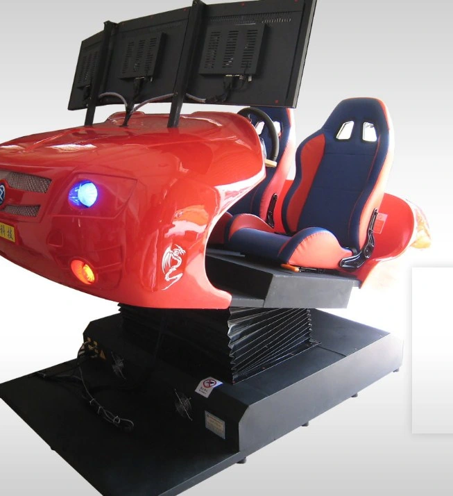 Asiento doble atractivo coche rojo de la máquina de video juego simulador de carreras