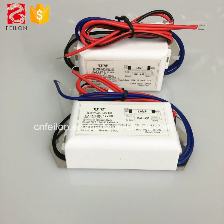 Suministrar directamente a 6W 12V CC eléctrico UV lastre para lámpara germicida