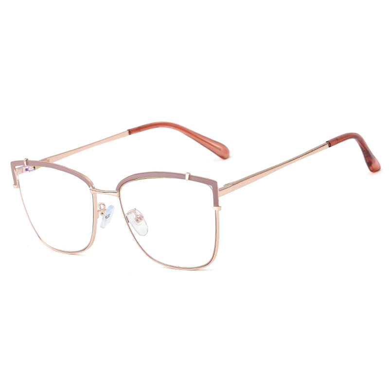 Fashion Big Frame Two-Tone Metal with Spring Hinge Metal Eyewear Optical Frames