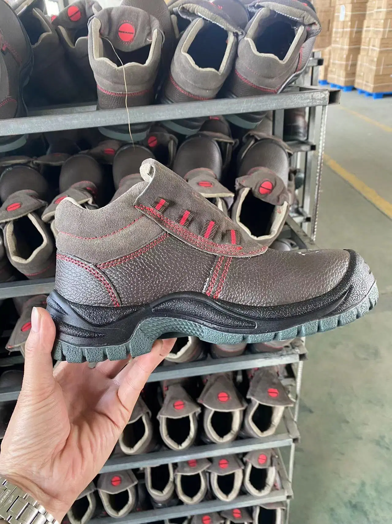 CE Sport Steel Toe PU Outsole Leather Safety Work Shoes