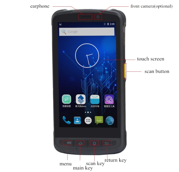 جهاز PDA جهاز عرض RTK GPS قوي ومتين بنظام Android، مستوى المقياس الفرعي TCM دقة تحديد المواقع