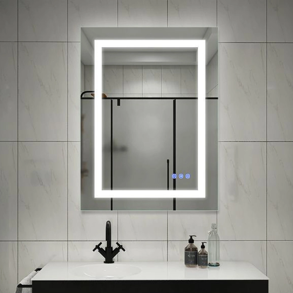 Commerce de gros hôtel de luxe moderne lumineux durable personnalisée Salle de bains lumineuse LED Smart MIROIR DE COURTOISIE