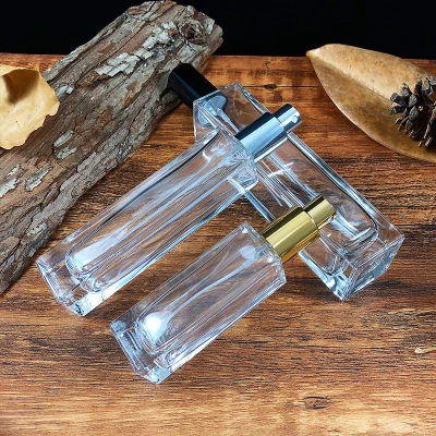 5ml 10ml 18ml Clear Square Rectangle Shape Spray Glass Perfume Bottle