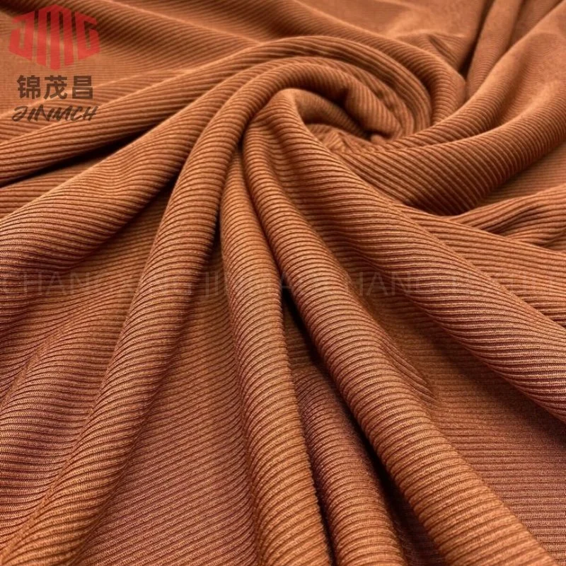 Jinmch Knitting Fabric 100% Polyester Corduroy 200GSM/160cm Plain Dyed Fabric for Garment Jacket Pants Blouser Blazer