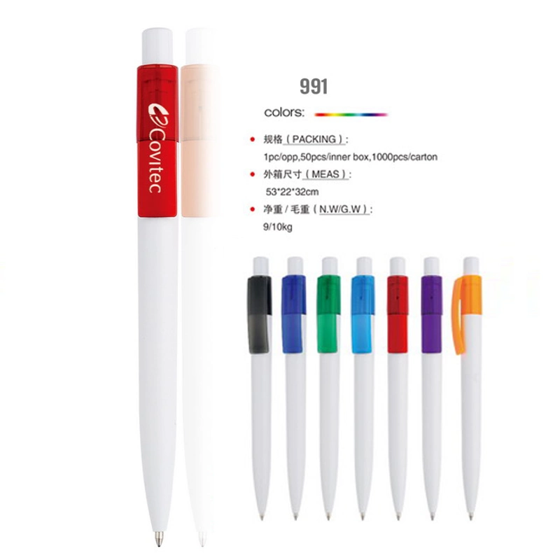 Plastic Ballpen, Office Supply Stationery Pen, Advertising Ballpoint Pen, Ballpen with Custom Logo, Promotional Ball Pen