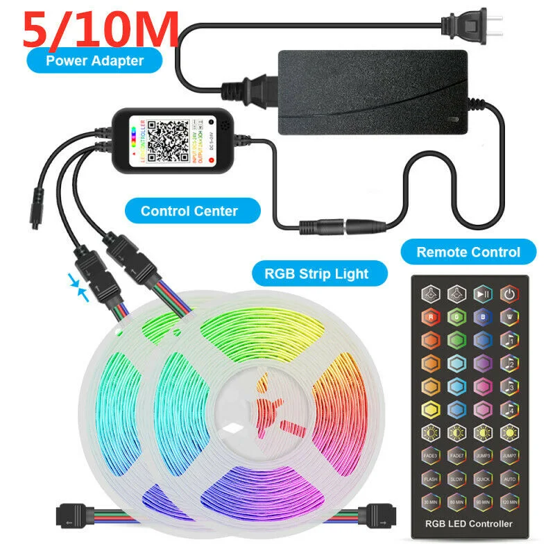 5m 10m 15m 20m de la musique Bande LED lumière TV rétro-éclairage 5050 Changement de couleur RVB APP à distance Bluetooth