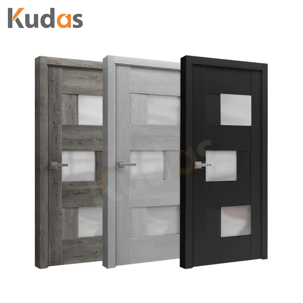 Kudas Foshan Home Interior Anti-Theft Simple Plywood Natural Oak Wooden Door for House