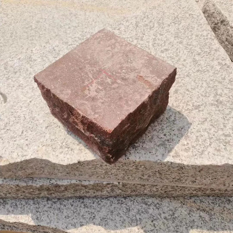Loose Cobblestone Porphyr Red Granite Pavement Cubic Stone 9X9X9 for Driveway