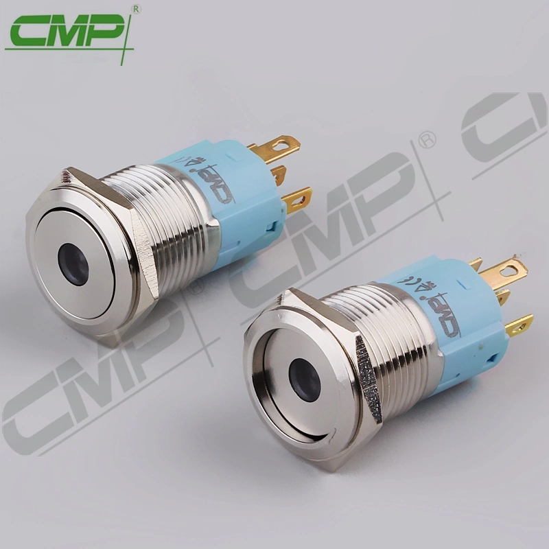 CMP Illuminated 16mm Stainless Steel Metal Push Button Switch