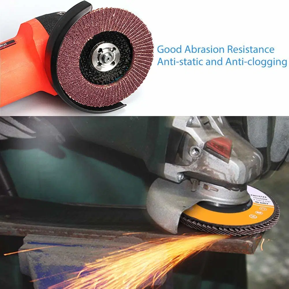 Disco de la tapa de aluminio recubierto de proveedores de la rueda de disco abrasivo de respaldo de fibra de vidrio plano T27