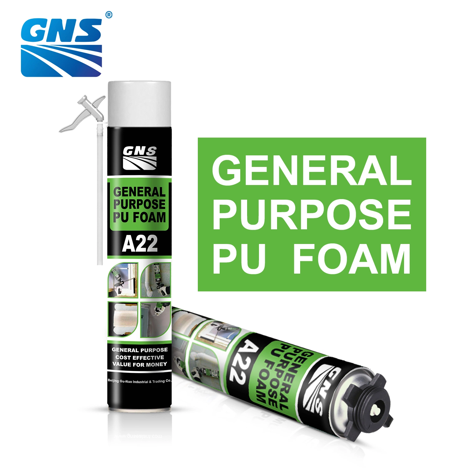 GNS A22 One Component 750ml 500ml 300ml Wasserdichte Isolationsfüllung Sprühen Sie selbsthaftenden Polyurethan-PU-Schaum