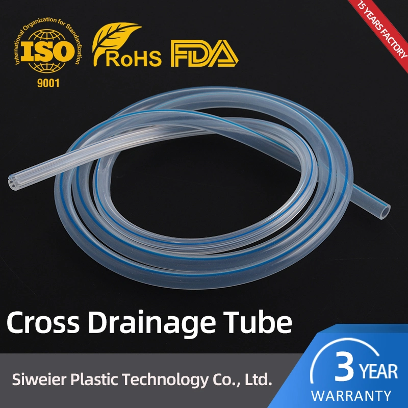 Manufacturer Custom Cross Slotted Drainage Tube Medical Drainage Silicone Tubing