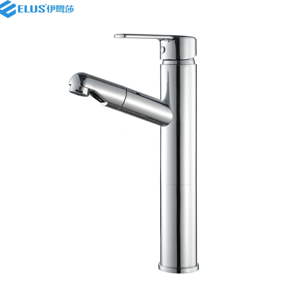 Chrome Taller Pull out Copper Taps China Bathroom Wash Basin Mixer Faucets