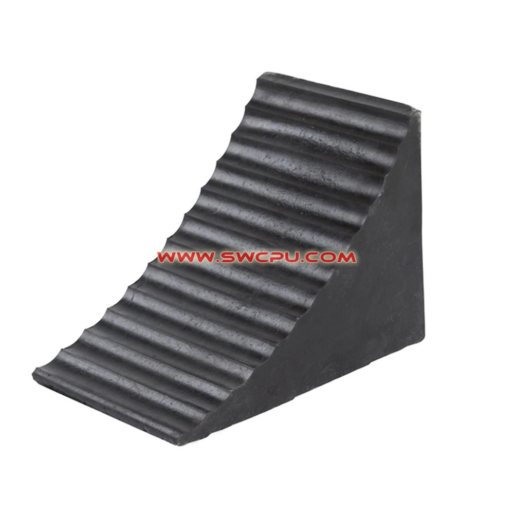 Casting Mould Road Safety Car Wheel Stopper / PU Rubber Wheel Chock