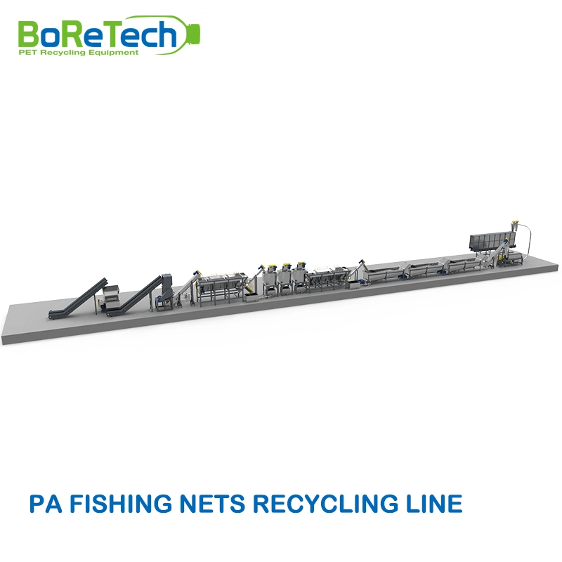 Full Auto Rigid and Flexible Plastics (PA Fishing Nets) Recycling Crushing Line