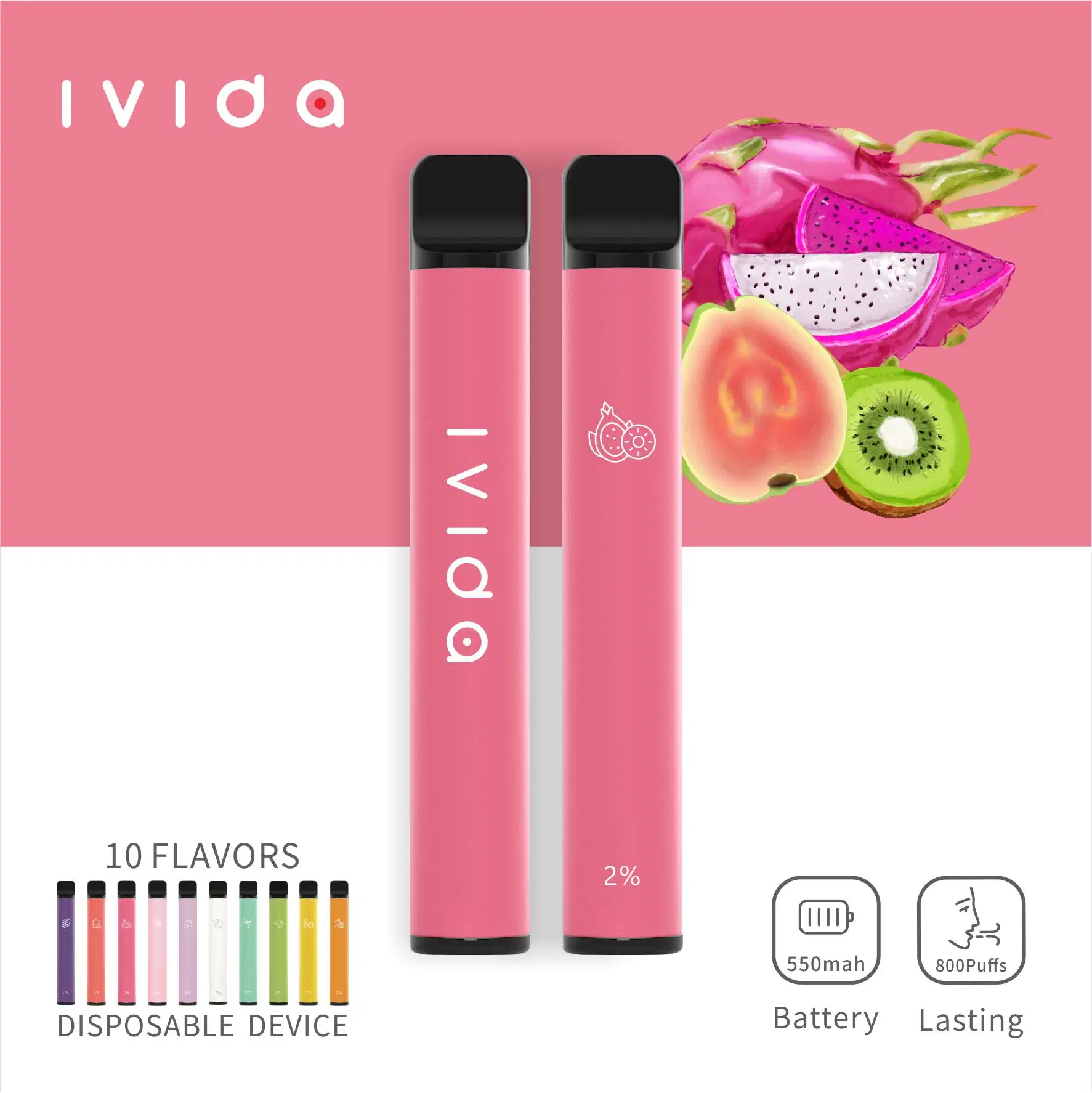 2023 Precio mayorista de Ivida 800 caladas 3ml Certificado FDA Pluma de vapeo desechable