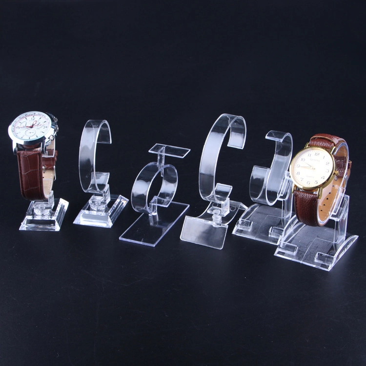 Factory Wholesale/Supplier Clear Acrylic Watch Display with C Ring Precious Wrist Watches Display