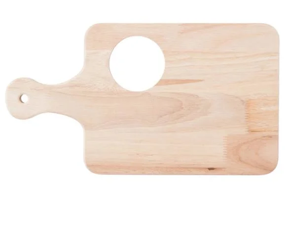 Welhome 13 1/2" X 7 1/2" Wooden Serving / Cutting Board with Ramekin Insert, Knife Slot, and 4" Handle