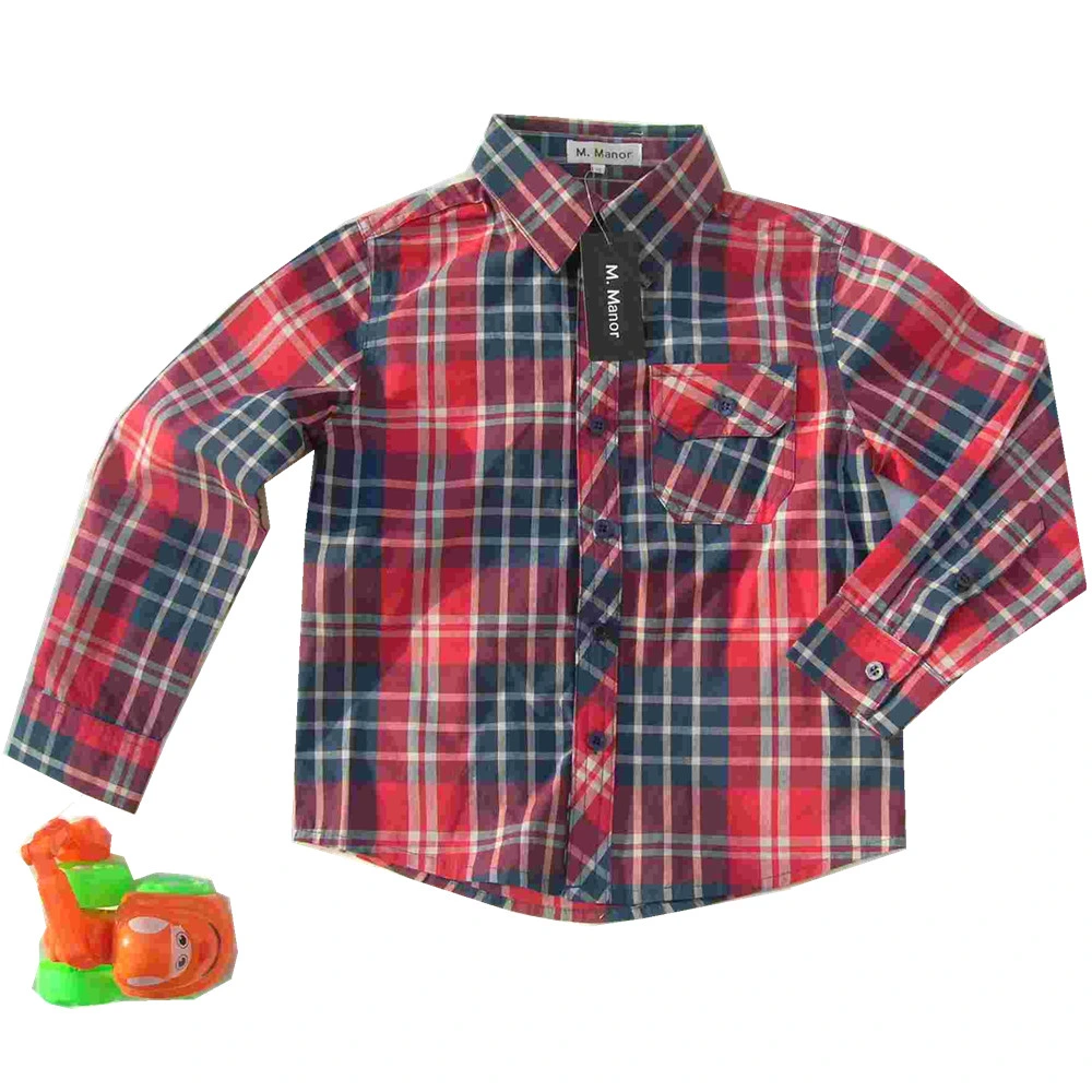 Tecidos de moda Plaid Kid Camisas de crianças roupas Kids camisola infantil de Desgaste