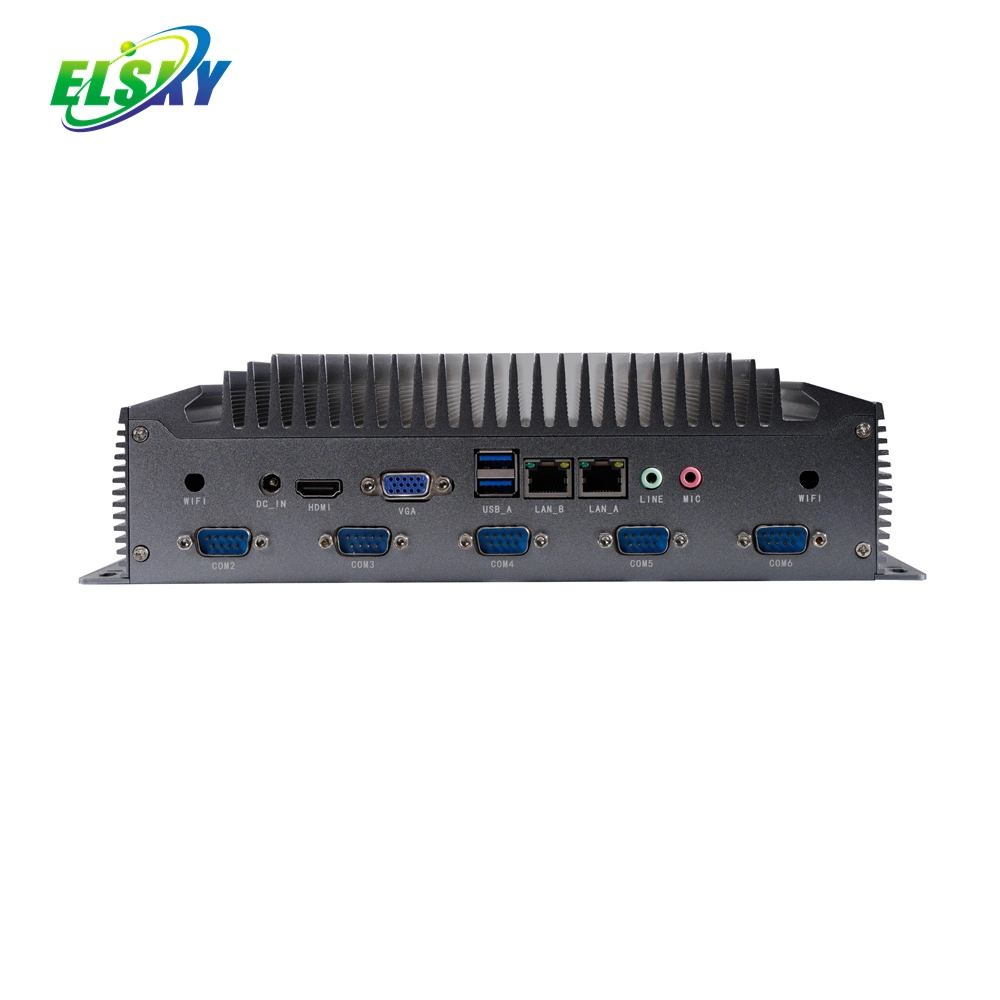 Calculador sem ventoinhas industriais Elsky Ipc6800 com CPU Comet Lake 10 Gen Core Mini PC I5 10310U 1/2 LAN*6*COM RS232 4K