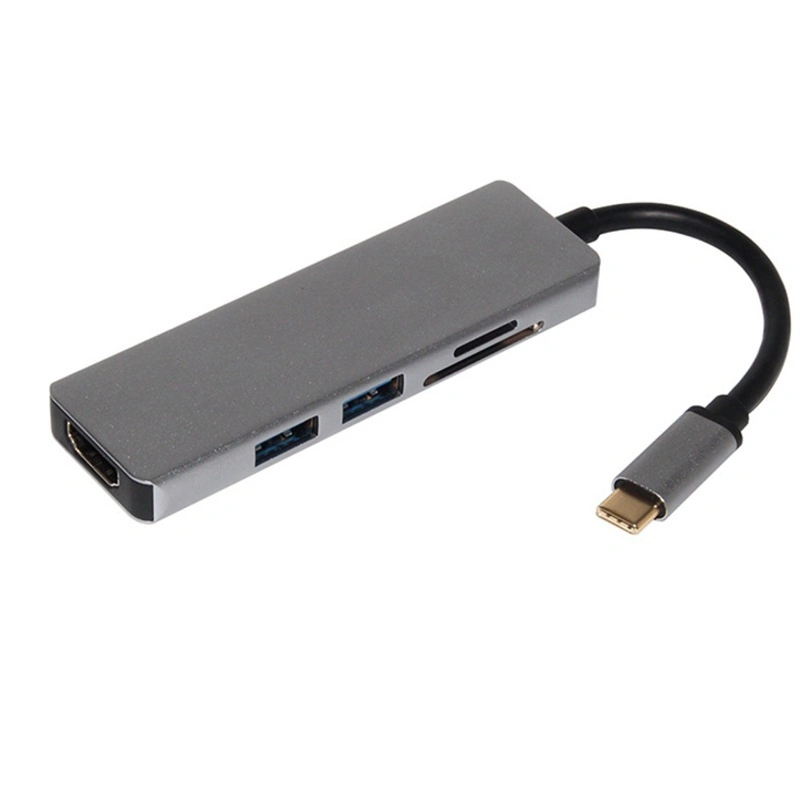 Hub Multi-Port tipo C com leitor de cartões SD HD 3.0USB 5in1