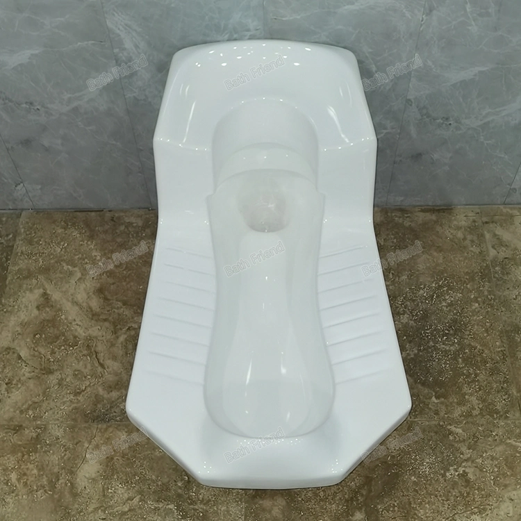 Large Size Squat and Sit Two Usage Squat Toilet with S-Bend Bathroom Ceramic Squatting Pan with Toilet Seat