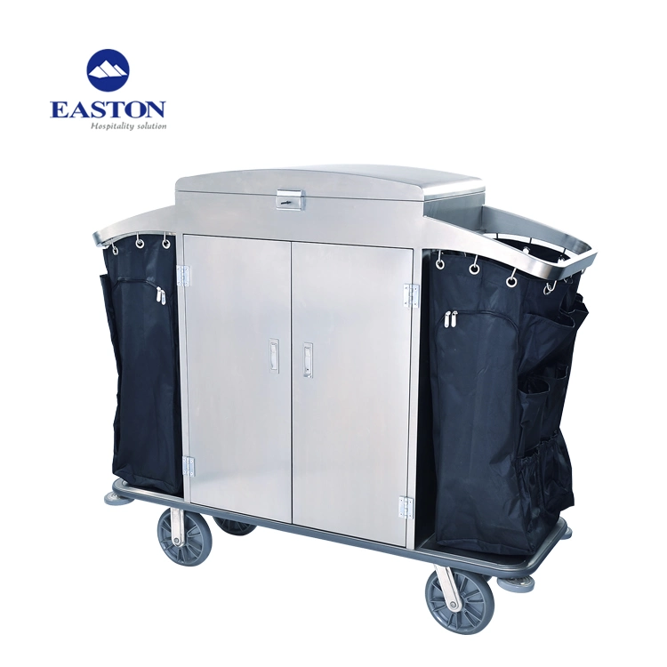 Metal Service Cart Housekeeping Trolley for Hotel