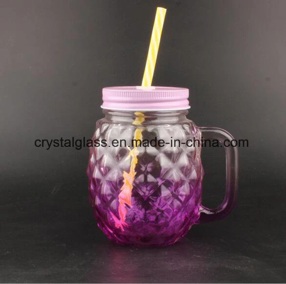 Pinapple Shape Glass Mason Jar Juice Bottle Beverage Container