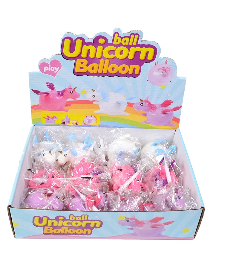 TPR Blowing Inflatable Unicorn Balloon Squishy Anti Stress Ball Relief Toys for Kids