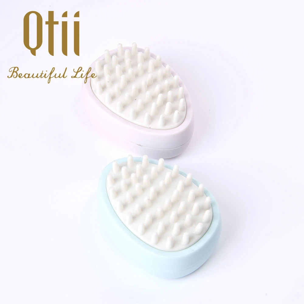 Leaf Shape Silicone Hair Scalp Massager Shampoo Bath Brush with Electroplating