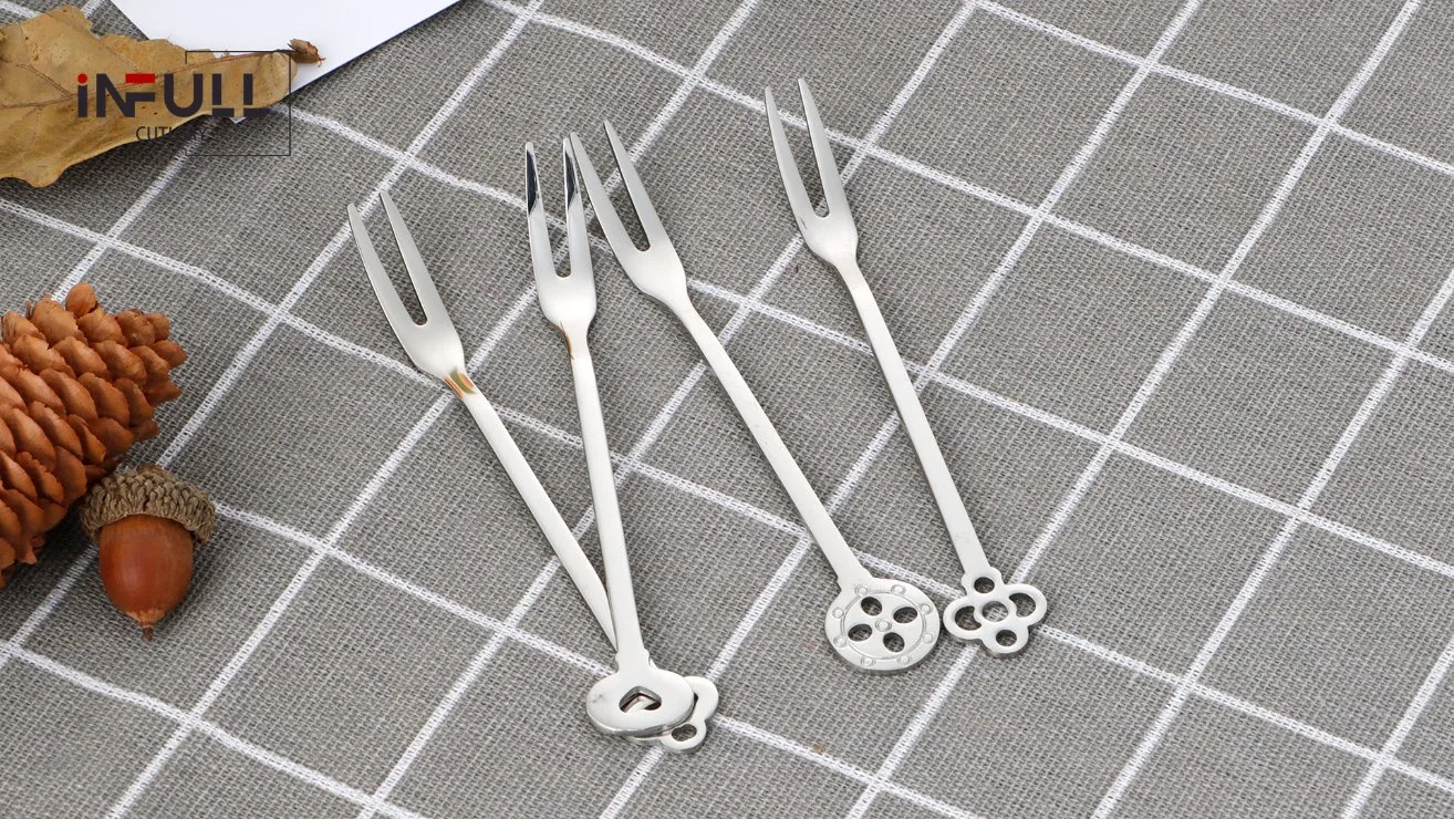 Unique Shape Silver Forks for Fruits Dessert Ice Cream