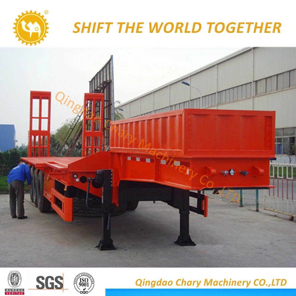 Low Bed Goose Neck Semi Trailer on Sale for Heavy Duty Objects (earthmover, excavator) Transportation
