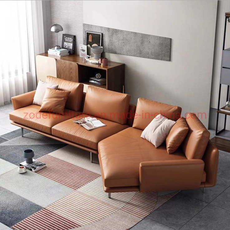 Zode Section Modern Sofa Set Furniture Sectionals Chesterfield Corner L Shaped Living Room PU Leather Sofa