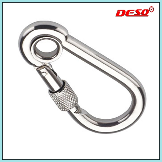 Spring Carabiner Steel Screw Snap Hook with Eye DIN5299 E