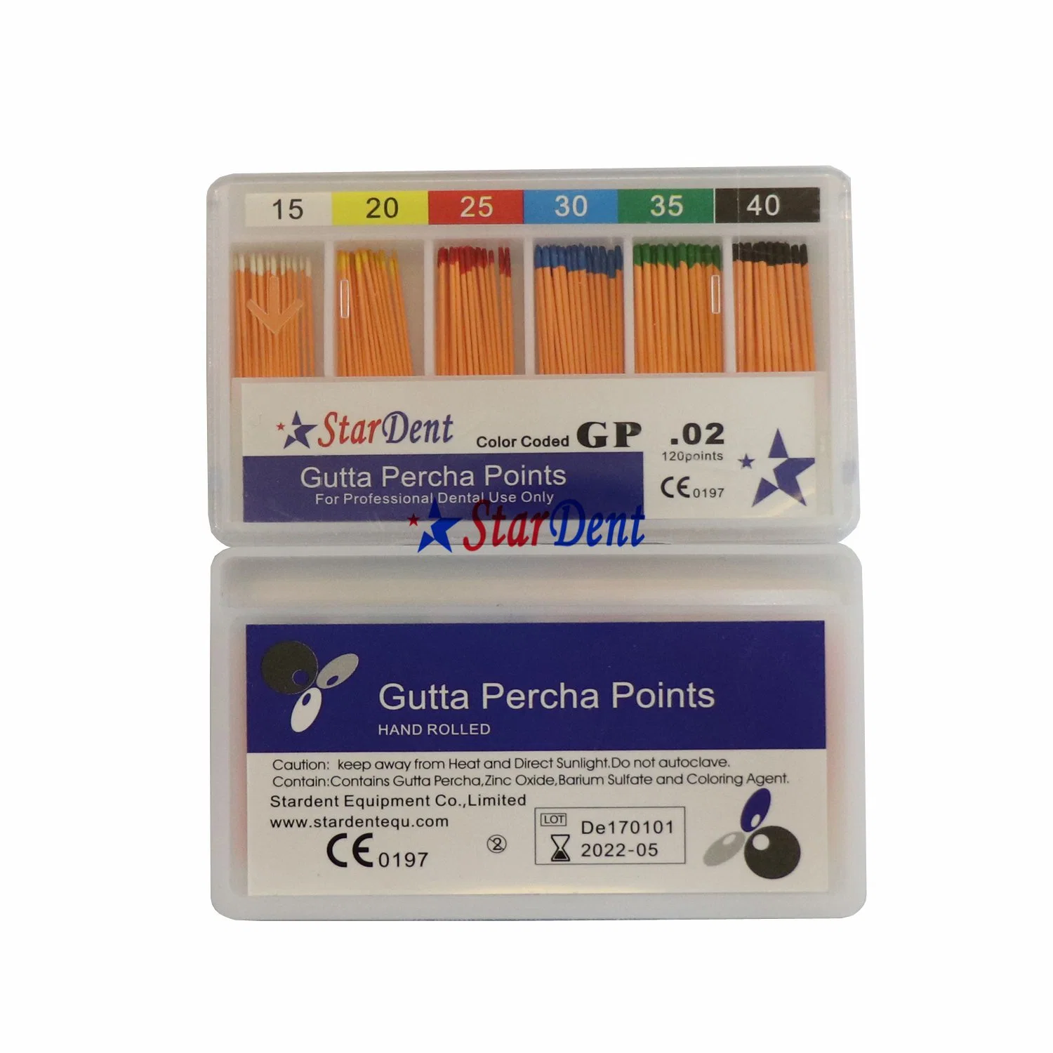 Todo tipo de Meta Gutta Percha Dental papel absorbente de los puntos de Gp punto PP de laboratorio médico del Hospital de Diagnóstico quirúrgico equipo clínica dentista