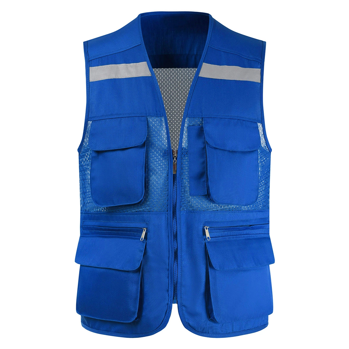 Men's Casual Outdoor Work Safari Fishing Travel Photo Cargo 100% Polyester Vest Jacket Multi Pockets