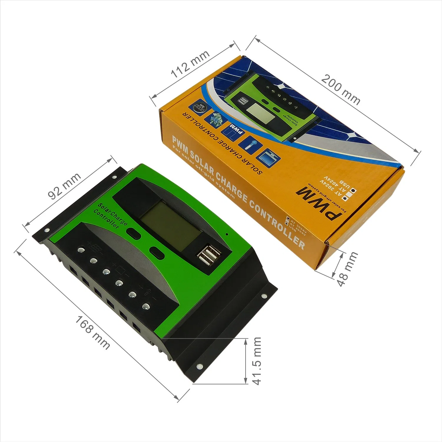 Gcsoar 30A 12V 24V PWM Solar Charge Controller with Light Control Time Control Dual USB Output