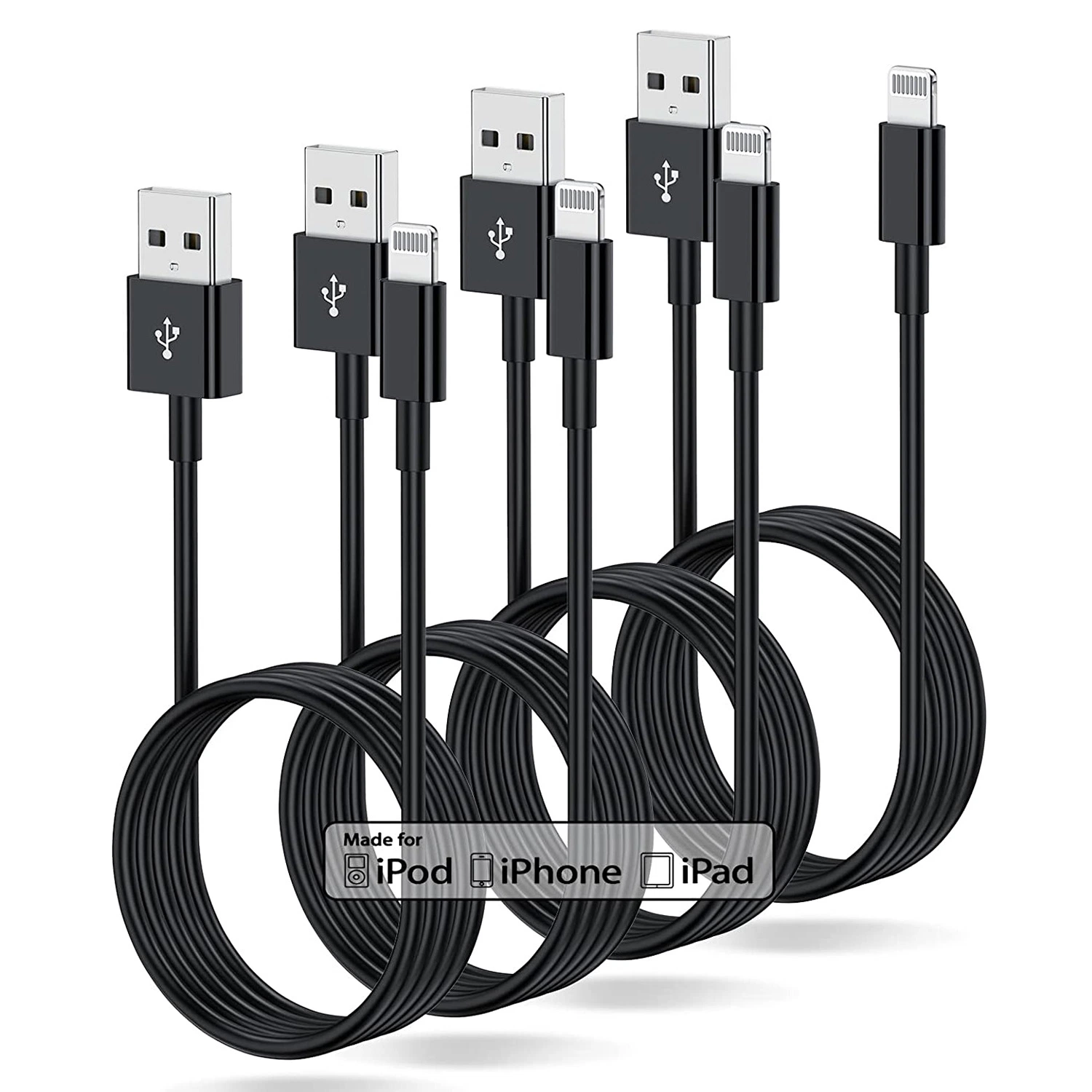 1m 2m 3m 3m 6FT original de 10 pies de cable de rayo para el iPhone iPad Cable datos USB para iPhone cargador de teléfono móvil Cable USB Cable de carga rápida Cable de carga de teléfono