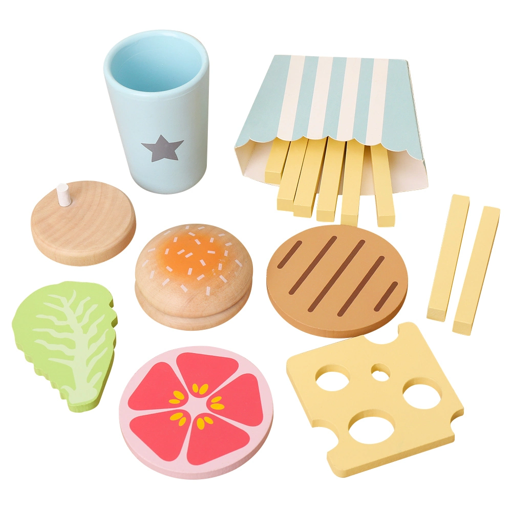 Wooden Kitchen Toys French Fries Set for Kids Early Educational Toy