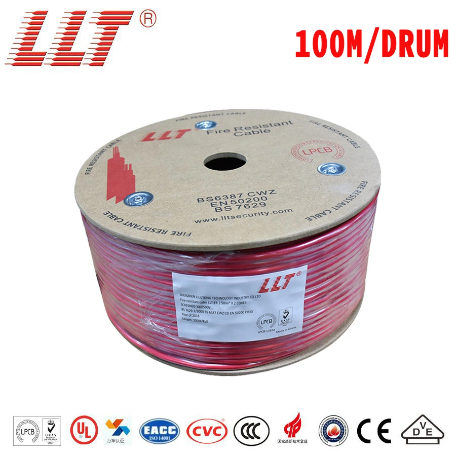 Electric Wire Cable Silicone Rubber/PVC Insulation/Jacket UL Flame Retardant Fire Alarm Cable Home Decoration for Fire Alarm System Smoke Detector/Control Panel