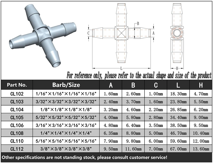 China Wholesale/Supplier Plástico PC 4 maneras de púas en los racores de aire tipo codo de tubo conector