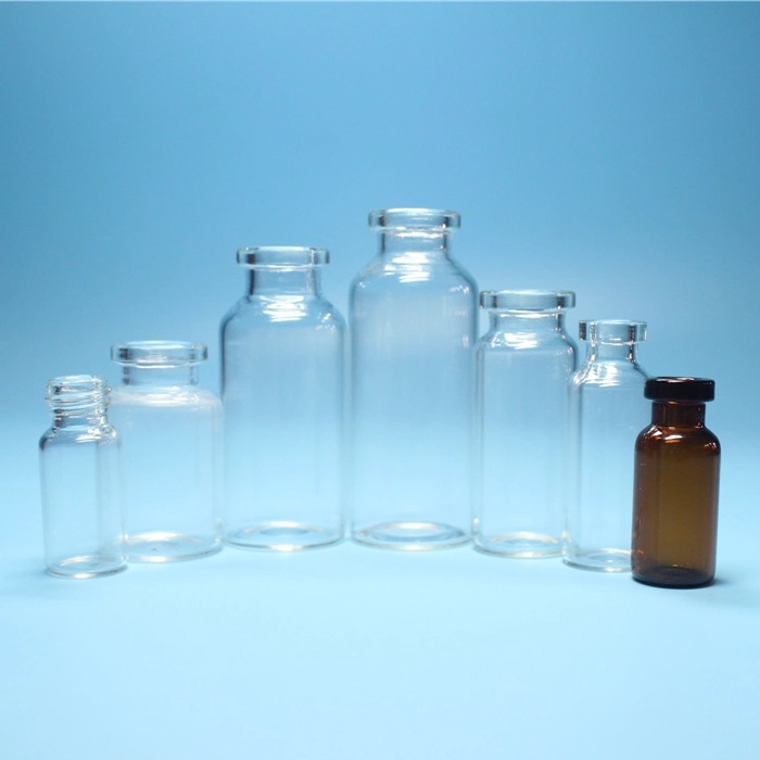 Farmacéutica tubular de borosilicato transparente Vial de la botella de cristal