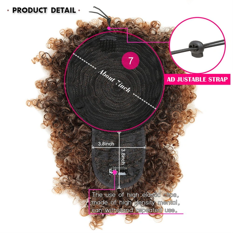 117g Drawstring Ponytail Kinky Curl Bun Updo Clip Hair Synthetic Extension