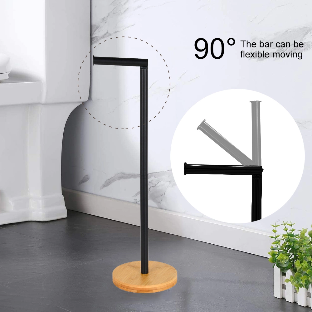 Floor Steady Standing Design Bathroom Tissue Iron Toilet Paper Holder