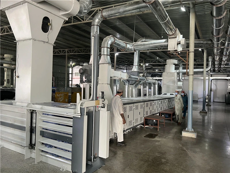 Horizontal Cotton Baler Textile Recycling Production Line Equipment Baling Machine. Compression Packing Machine for Cotton Waste Chemical Fiber