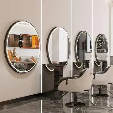 Beauty Hair Salon Furniture Barber Mirrors LED Saloon Mirror with Lights Stations Hairdressing Styling Station Makeup Mirror